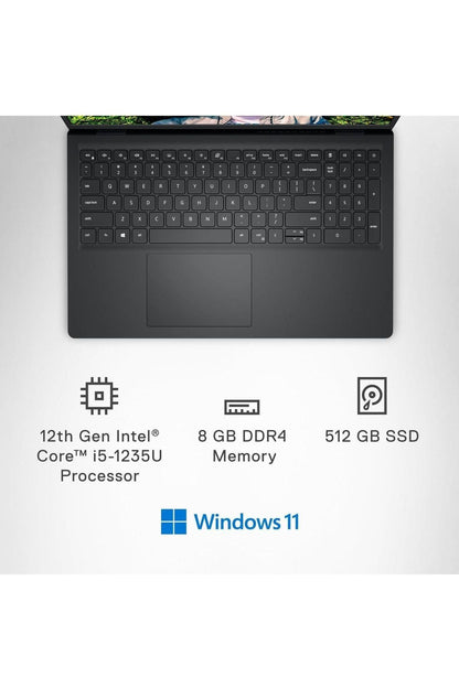 Dell Inspiron 3520 Laptop - 15.6-inch FHD (1920 x 1080) 120Hz Display, Intel Core i5-1235U Processor, 8GB DDR4 RAM, 512GB SSD