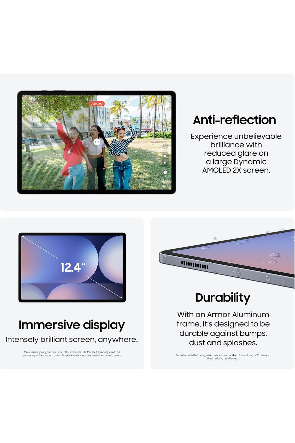 Samsung Galaxy Tab S10+ Plus 12.4” 256GB Android Tablet, Galaxy AI Tools, S Pen for Note-Taking, Moonstone Gray
