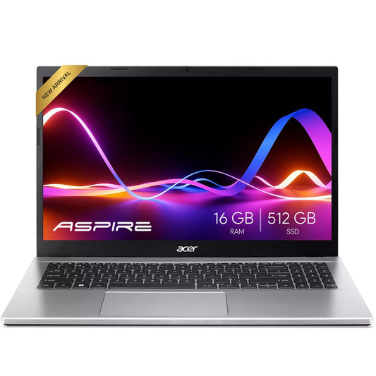 acer Aspire Premium Slim Laptop - 15.6" Full HD IPS 1080P Display - AMD Ryzen 3 7330U Quad-Core Processor - 16GB RAM - 512GB NVMe SSD