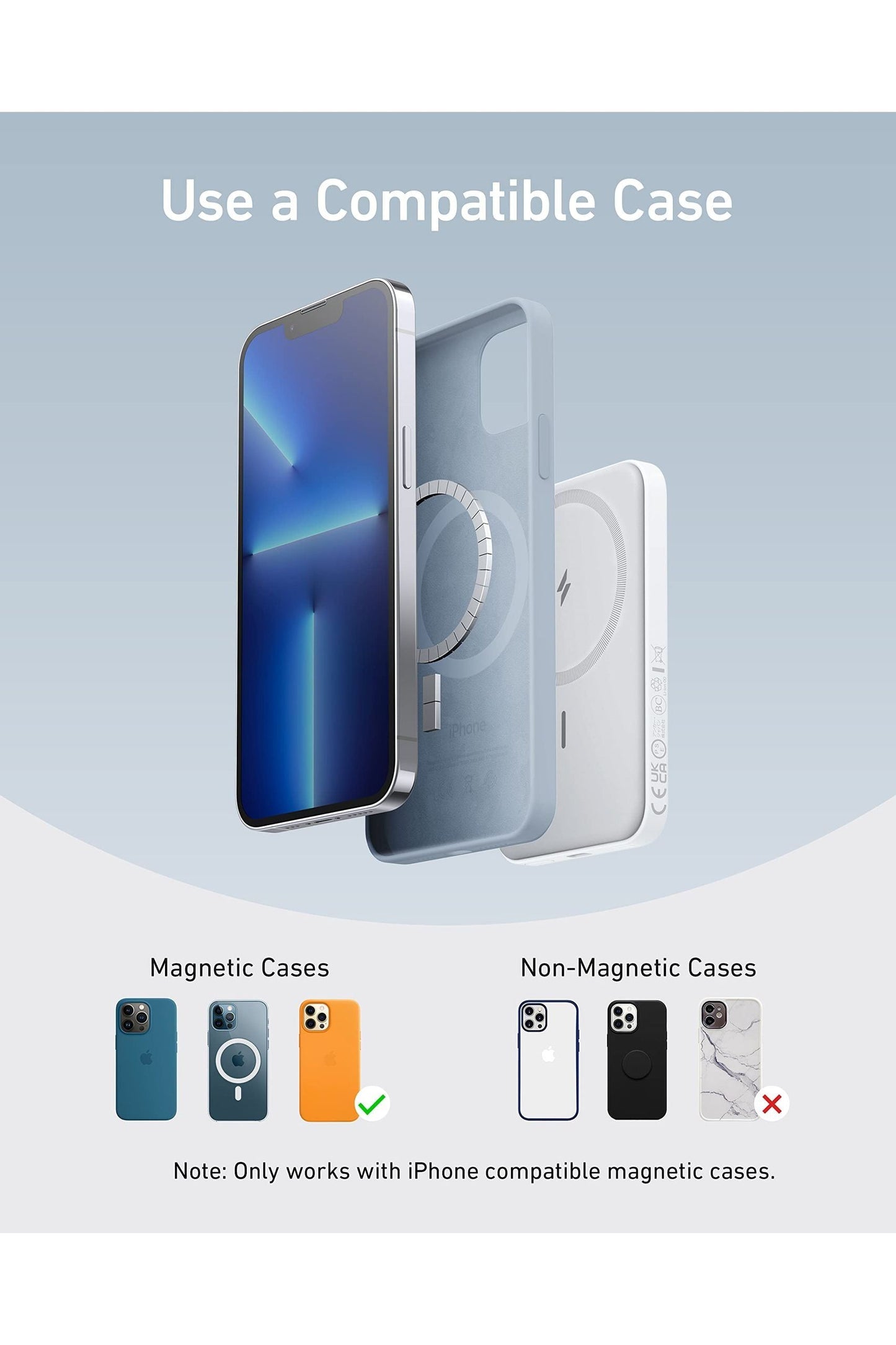 Anker 621 Magnetic Portable Charger (MagGo), 5,000mAh Wireless Power Bank iPhone 16/15/14/13/12 Series