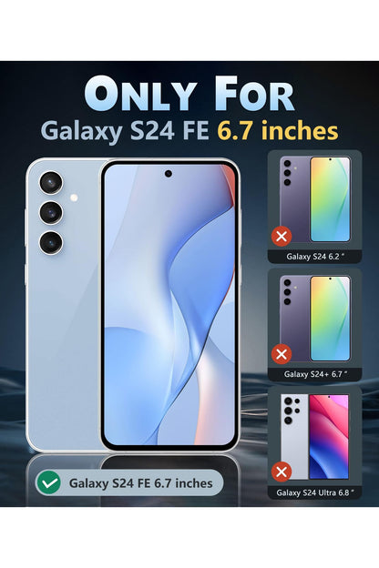 Samsung Galaxy S24-FE Case: Clear Military Grade Drop Protection Anti Yellowing (Clear)