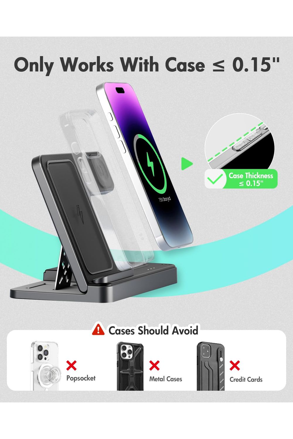 Wireless Charger iPhone Charging Station: 3 in 1 Charger Stand Multiple Devices for Apple - iPhone 16e 16 15 14 Pro Max 13 12 11 - Watch 10 9 8 7 6 5 4 3 2 SE and Ultra Series - Airpods 4 3 2 Pro