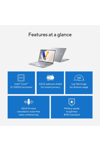 ASUS Vivobook 16 Laptop, Intel Core i5-13420H, Intel Iris Xᵉ Graphics, 16GB Memory, 512GB Storage