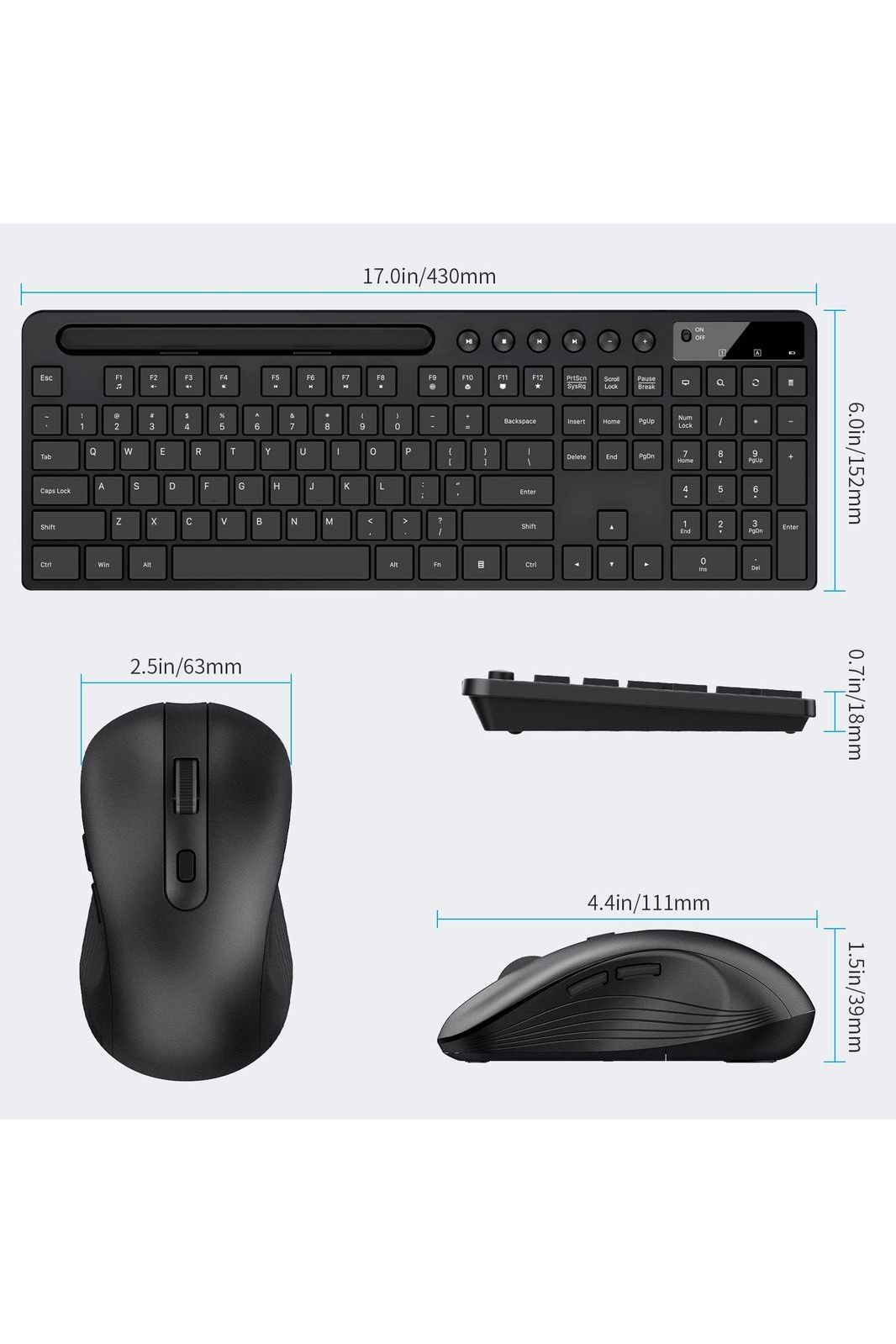 Wireless Keyboard and Mouse Combo, MARVO 2.4G Ergonomic Wireless
