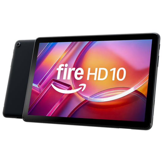 Amazon Fire HD 10 tablet, 10.1" vibrant Full HD screen, octa-core processor, 3 GB RAM, 32 GB, Black