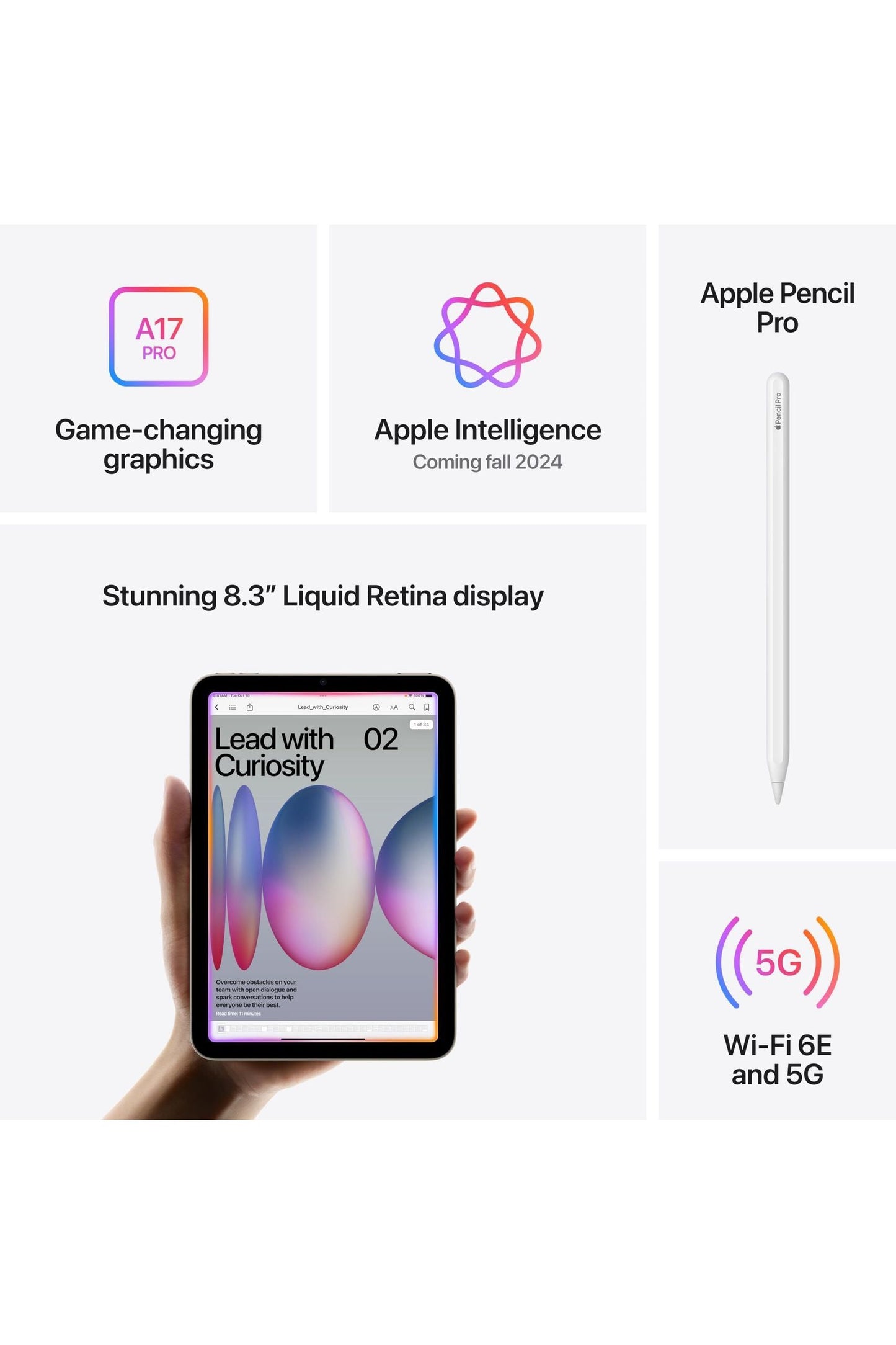 Apple iPad mini (A17 Pro): Apple Intelligence, 8.3-inch Liquid Retina Display, 128GB