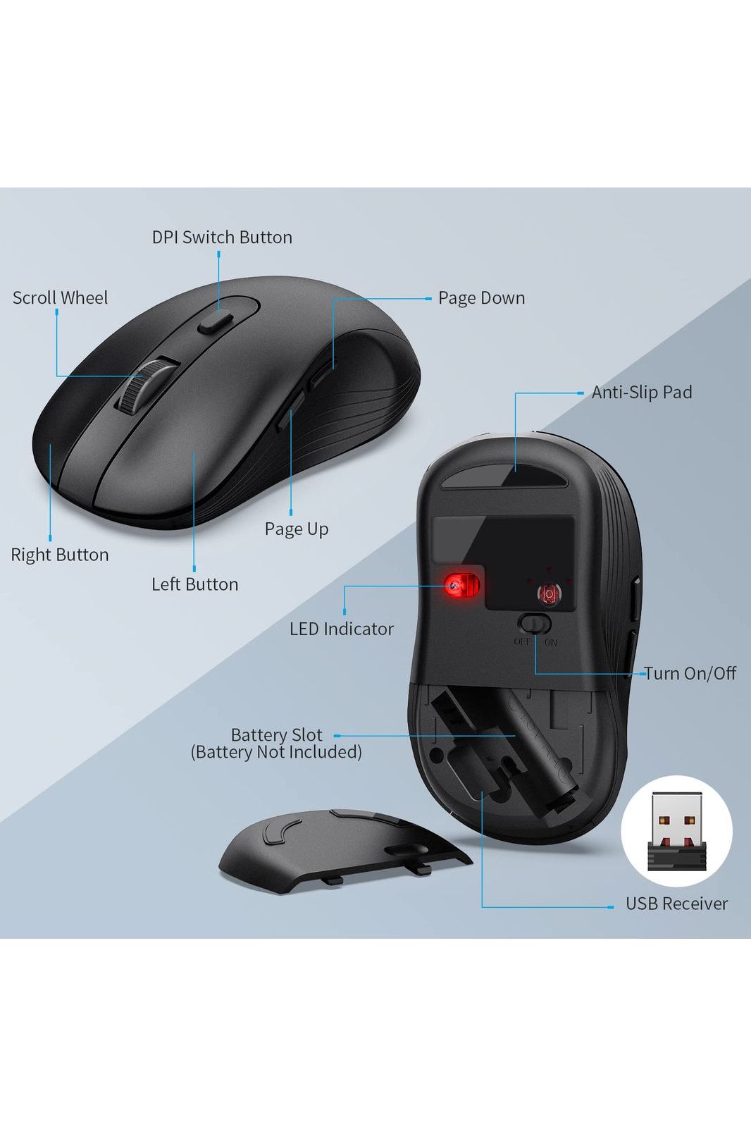 Wireless Keyboard and Mouse Combo, MARVO 2.4G Ergonomic Wireless