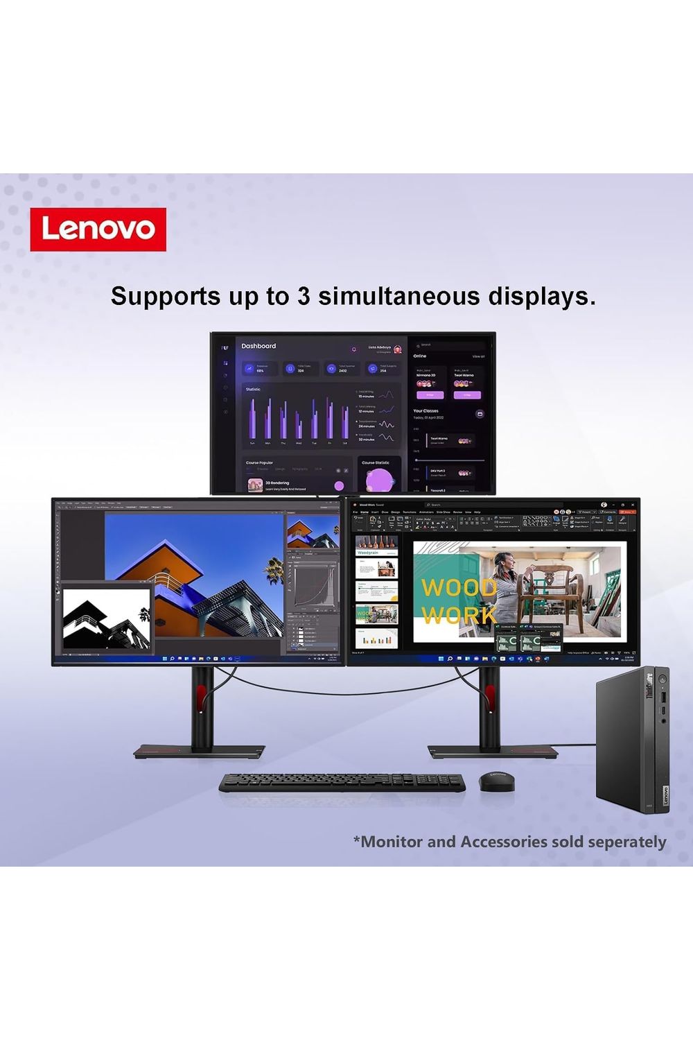 Lenovo ThinKCentre neo 50q Gen 4 Tiny 1L Business Mini Desktop Computer, 13th Gen Intel 8-Core i5-13420H (Beat i7-1355U), 16GB DDR4 RAM, 512GB PCIe SSD