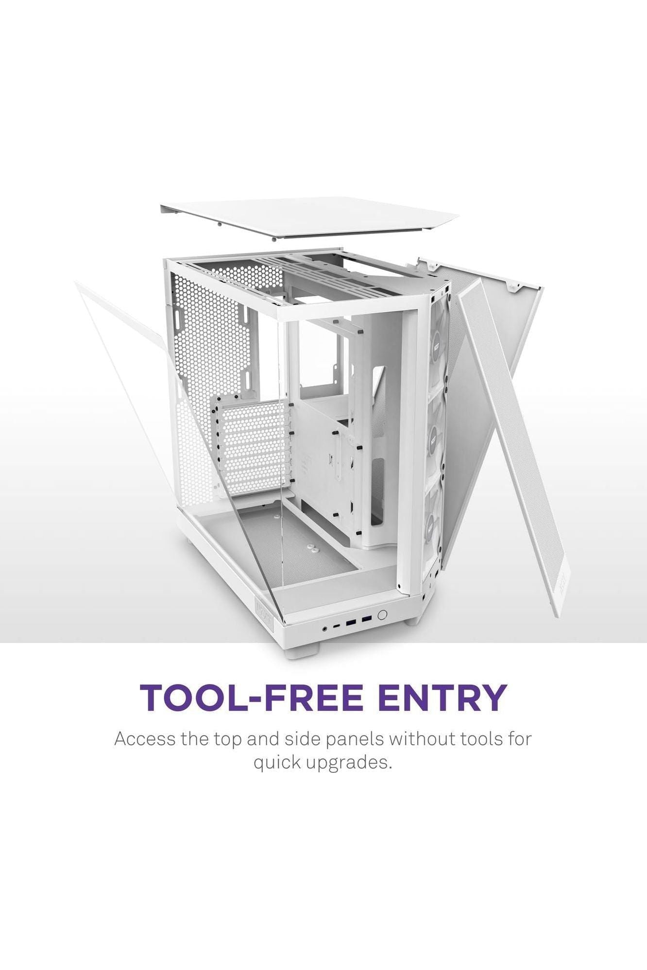 NZXT H6 Flow RGB Mid-Tower Airflow Case with 3 RGB Fans, Panoramic Glass Panels