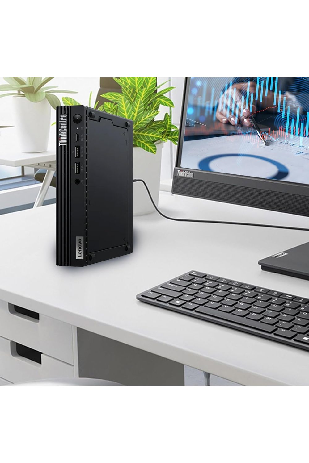 Lenovo ThinkCentre M70q Gen 4 MFF 1L Tiny PC Business Mini Desktop Computer, 32GB DDR5 RAM, 1TB PCIe SSD, 13th Gen Intel 16-Core i7-13700T