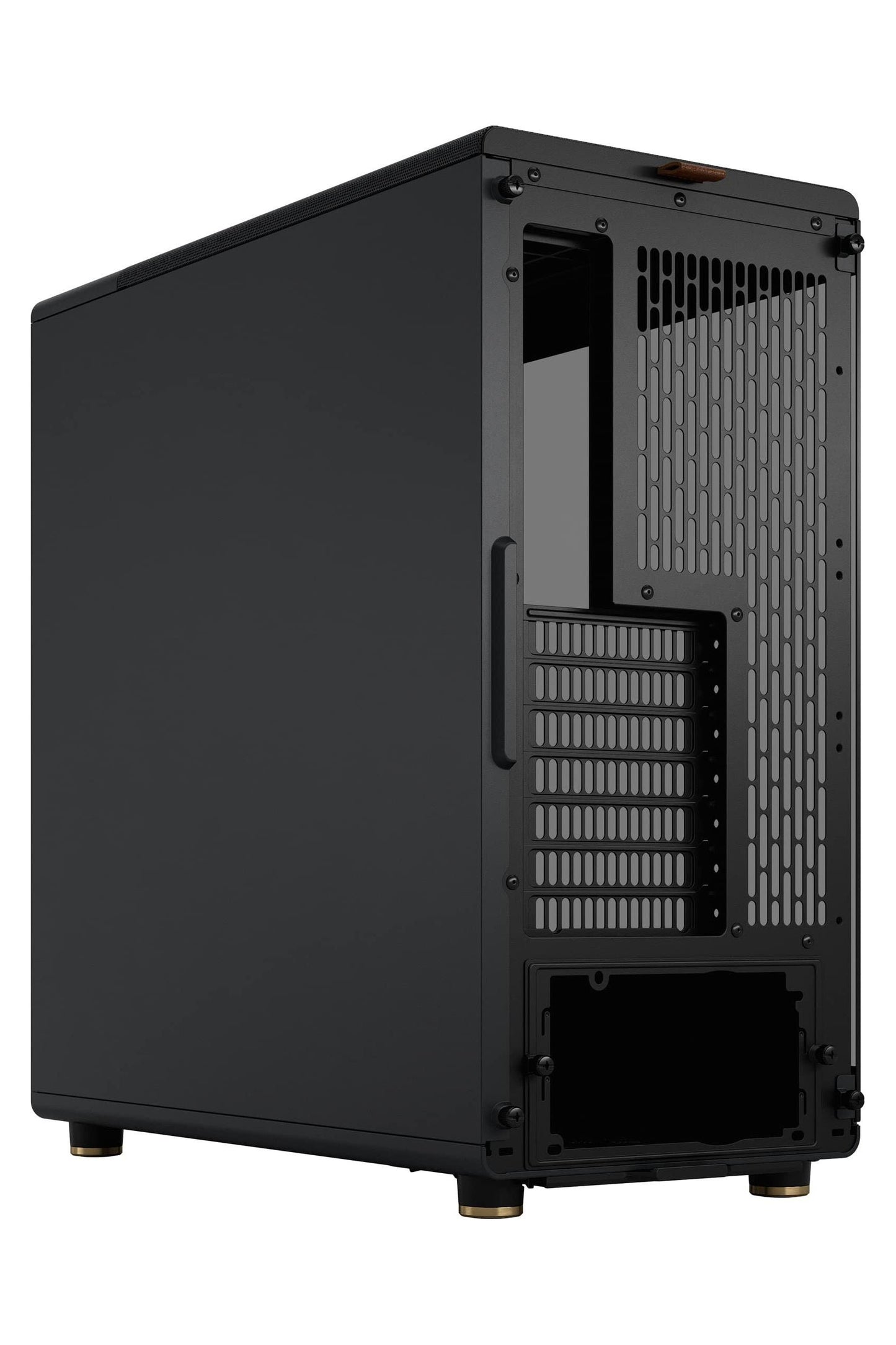 Fractal Design North Charcoal Black Tempered Glass Dark - Genuine Walnut Wood Front - Glass Side Panel - Tower PC Gaming Case