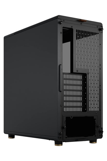 Fractal Design North Charcoal Black Tempered Glass Dark - Genuine Walnut Wood Front - Glass Side Panel - Tower PC Gaming Case