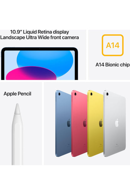 Apple iPad (10th Generation): with A14 Bionic chip, 10.9-inch Liquid Retina Display, 256GB
