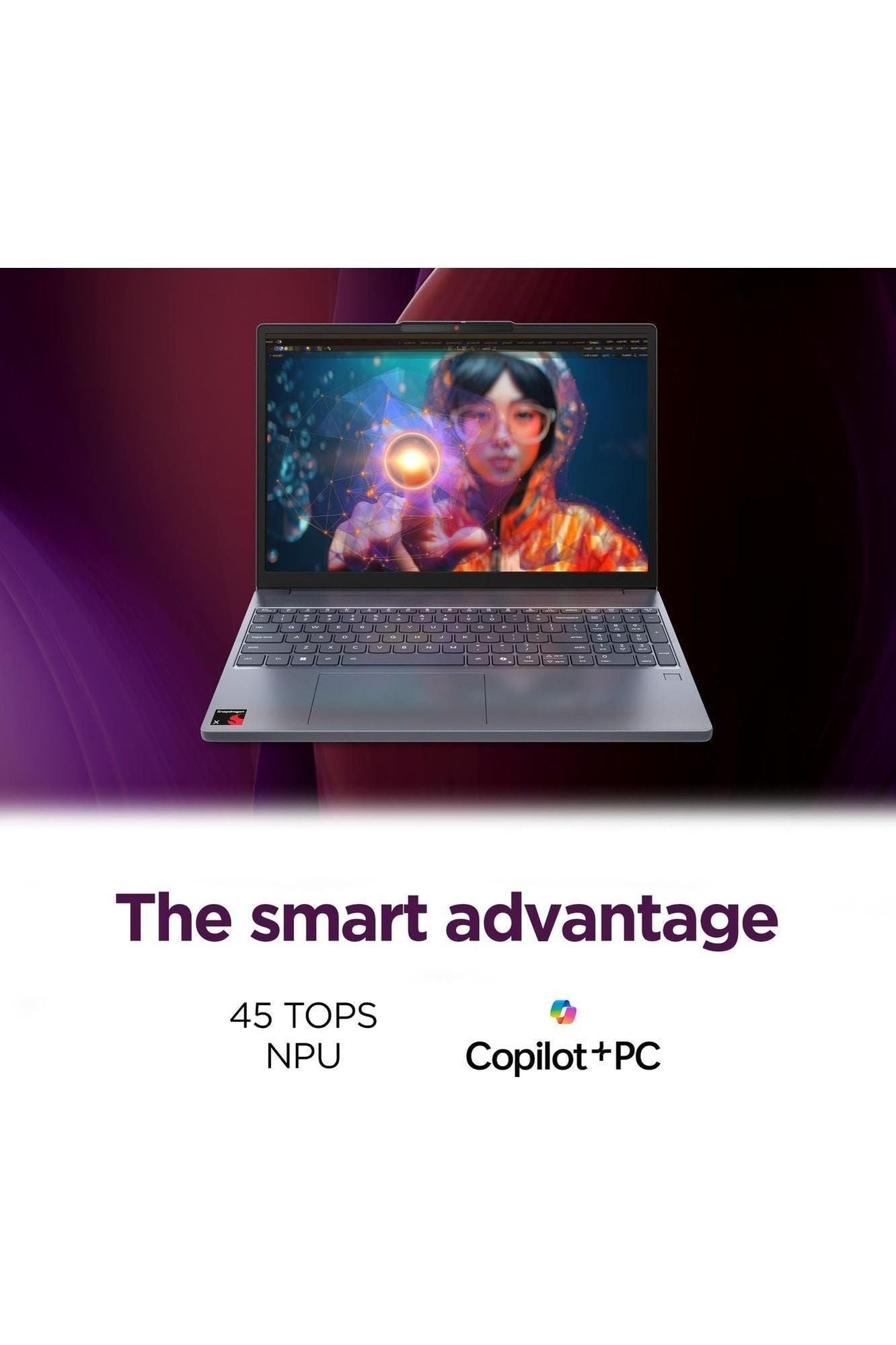 Lenovo IdeaPad Slim 3X - 2025 - Everyday AI Laptop - Copilot+ PC - 15.3" WUXGA Display - 16 GB Memory - 512 GB Storage