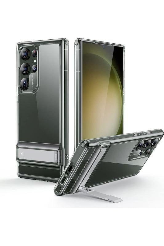 Samsung Galaxy S23 Ultra Phone Case, 3 Stand Modes Kickstand, Clear