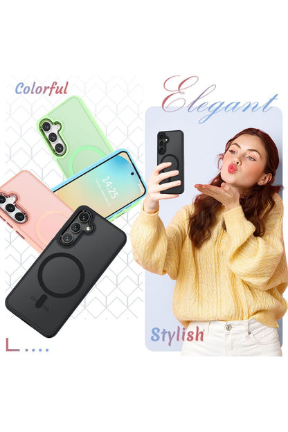 Samsung Galaxy S24 FE Case, Matte Magnetic Phone Case Black