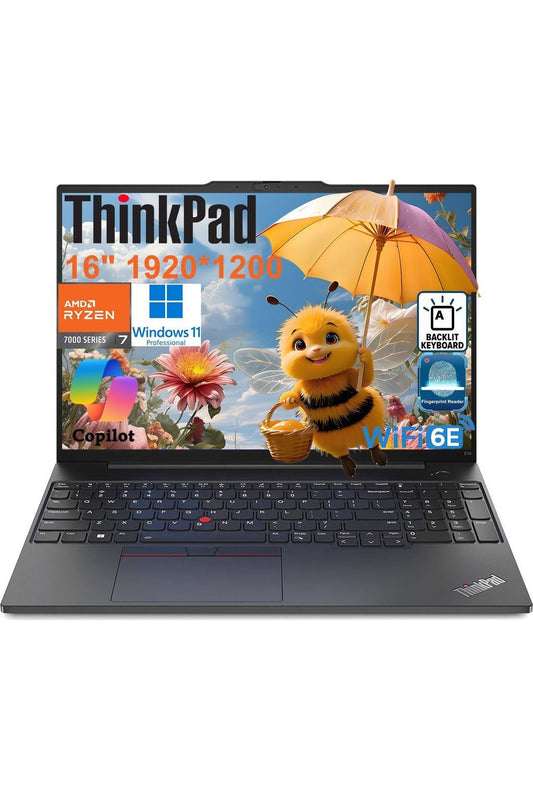 Lenovo ThinkPad E16 Gen 2 Business Laptop Computer, AMD 8-Core Ryzen 7 7735HS (Beat i7-1355U), 32GB DDR5 RAM, 1TB PCIe SSD