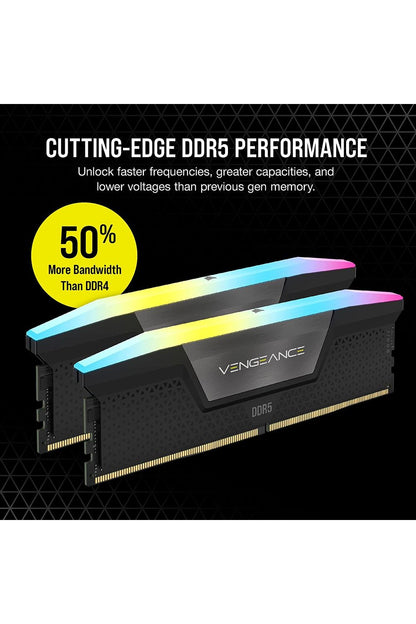 CORSAIR VENGEANCE RGB DDR5 RAM 32GB (2x16GB) 6400MHz CL36-48-48-104 1.35V Intel XMP 3.0 Desktop Computer Memory