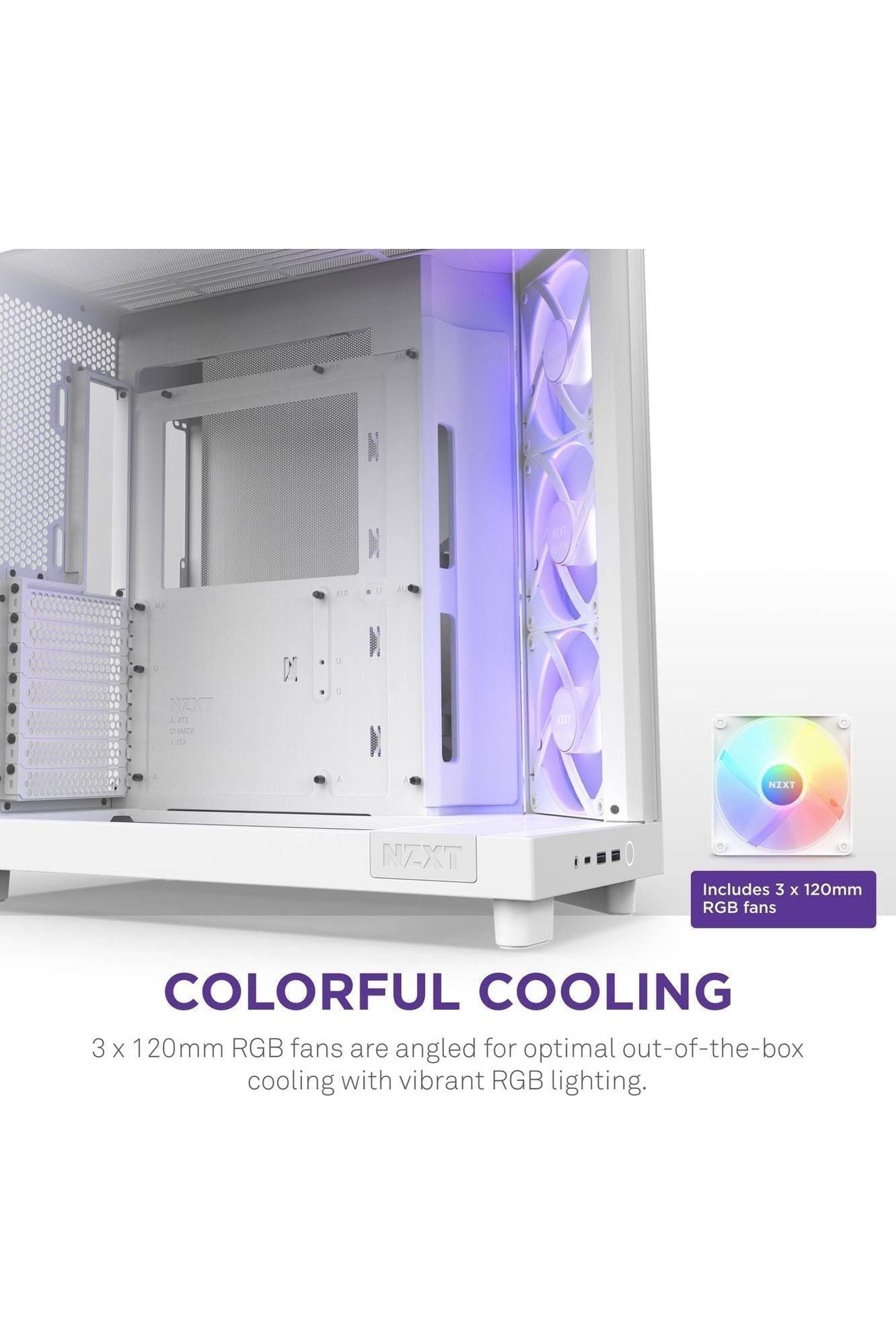NZXT H6 Flow RGB Mid-Tower Airflow Case with 3 RGB Fans, Panoramic Glass Panels