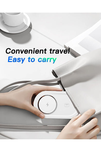 3 in 1 Wireless Charging Station for Apple Devices, Faster Mag-Safe Charger Stand, Magnetic Charger Station for iPhone 16/15/14/13/12 Series & AirPods Pro & Apple Watch Series (White)