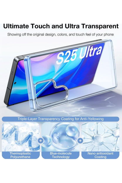Samsung Galaxy S25 Ultra Case, [Non-Yellowing] [12FT Military-Grade Protection] Transparent Slim, Diamond Clear, Hard, 6.9''