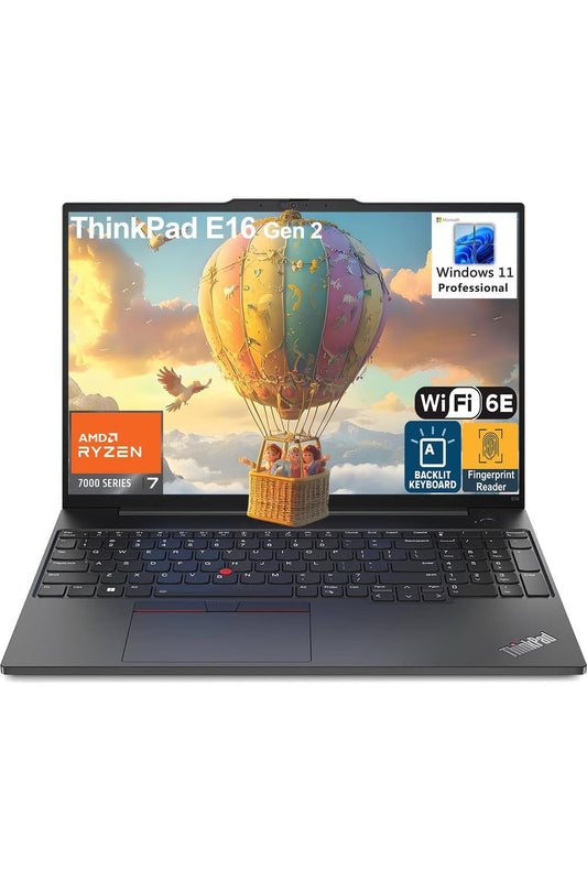 Lenovo ThinkPad E16 G2 Business Laptop Computer, 16" FHD+, AMD 8-Core Ryzen 7 7735HS (Beat i7-1360P), 32GB DDR5, 1TB PCIe SSD