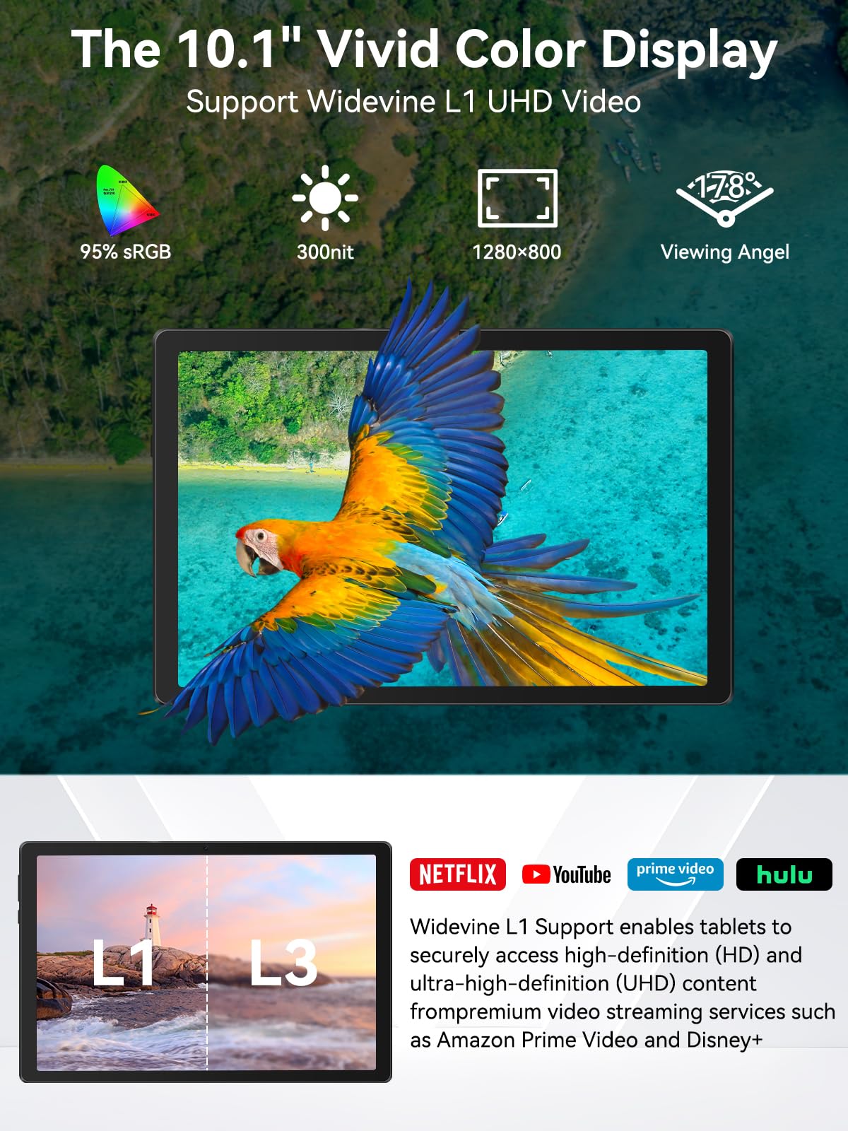 2025 Android Tablet , 2 Years Protection, Otca-Core CPU, 64GB Storage with 1TB Expansion