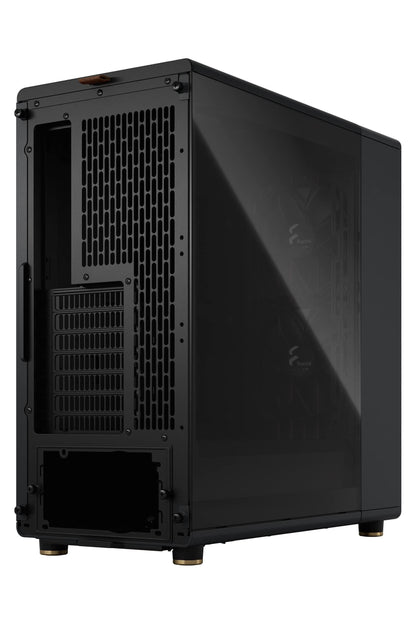 Fractal Design North Charcoal Black Tempered Glass Dark - Genuine Walnut Wood Front - Glass Side Panel - Tower PC Gaming Case