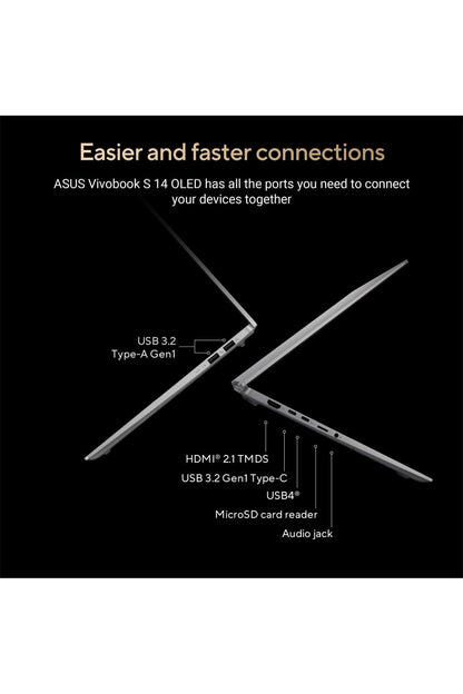 ASUS Vivobook S 14 OLED Slim Laptop, AMD Ryzen AI 9 365(10 Cores), 24GB, 1TB SSD