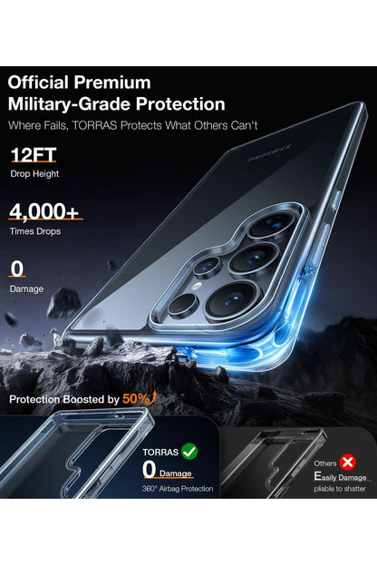 Samsung Galaxy S25 Ultra Case, [Non-Yellowing] [12FT Military-Grade Protection] Transparent Slim, Diamond Clear, Hard, 6.9''
