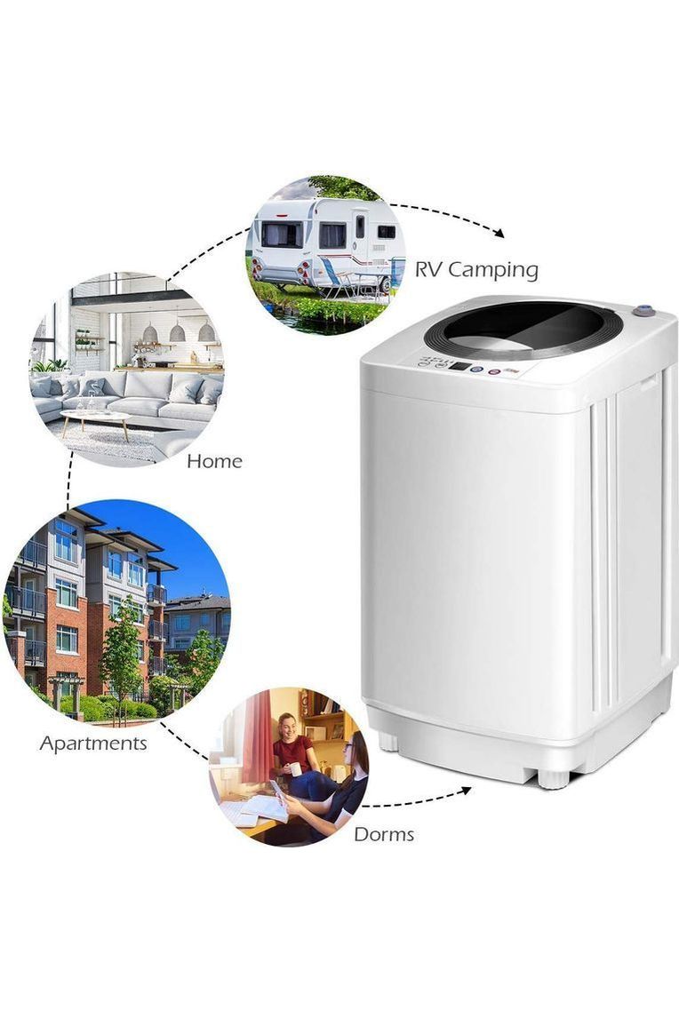 Giantex Portable Washing Machine, Full Automatic Washer and Dryer Combo, with Built-in Pump Drain 8 LBS Capacity Compact Laundry Washer Spin Dryer for Apartment RV Dorm