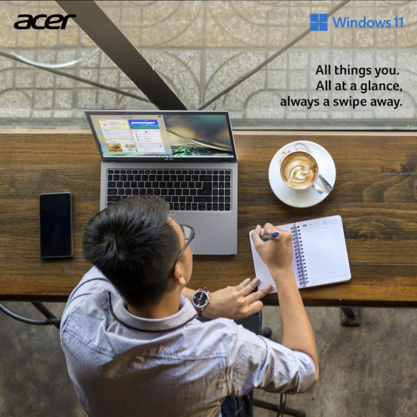 acer Aspire Premium Slim Laptop - 15.6" Full HD IPS 1080P Display - AMD Ryzen 3 7330U Quad-Core Processor - 16GB RAM - 512GB NVMe SSD