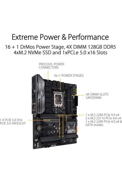 ASUS TUF Gaming Z790-Plus WiFi LGA 1700(Intel 14th,12th &13th Gen) ATX Gaming Motherboard