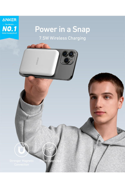 Anker 621 Magnetic Portable Charger (MagGo), 5,000mAh Wireless Power Bank iPhone 16/15/14/13/12 Series
