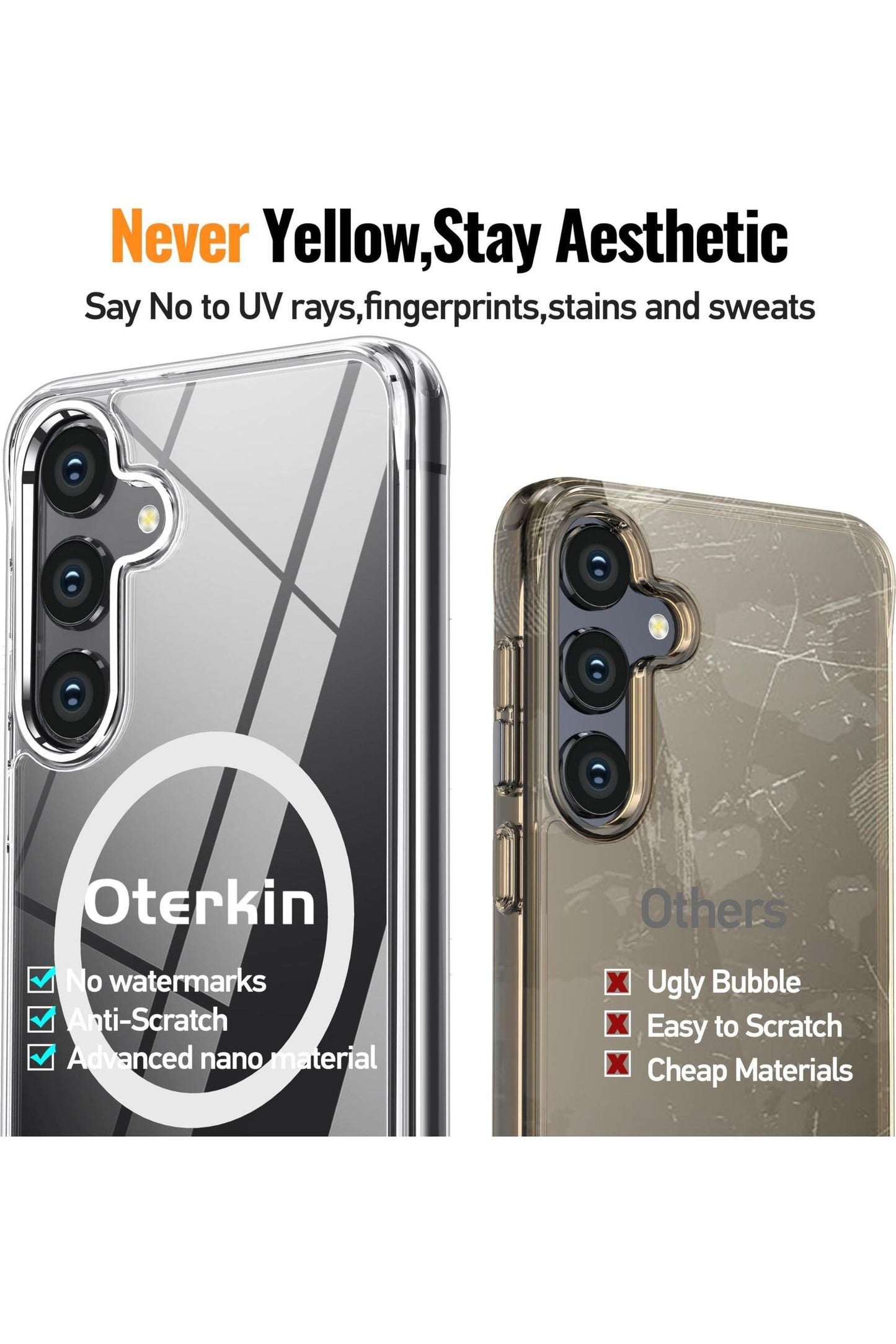 Samsung Galaxy S25 Case Clear [Compatible with MagSafe][Anti-Yellowing]