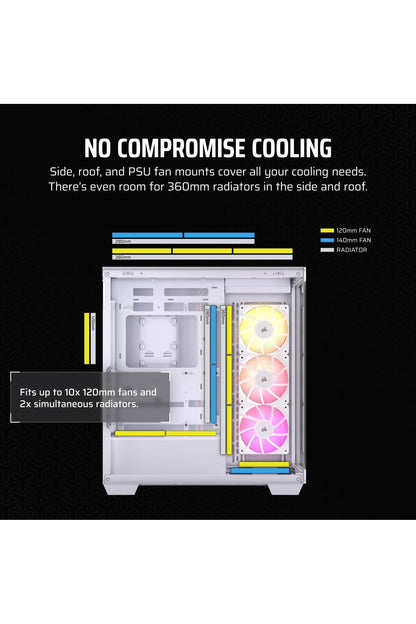 CORSAIR 3500X ARGB Mid-Tower ATX PC Case – Panoramic Tempered Glass