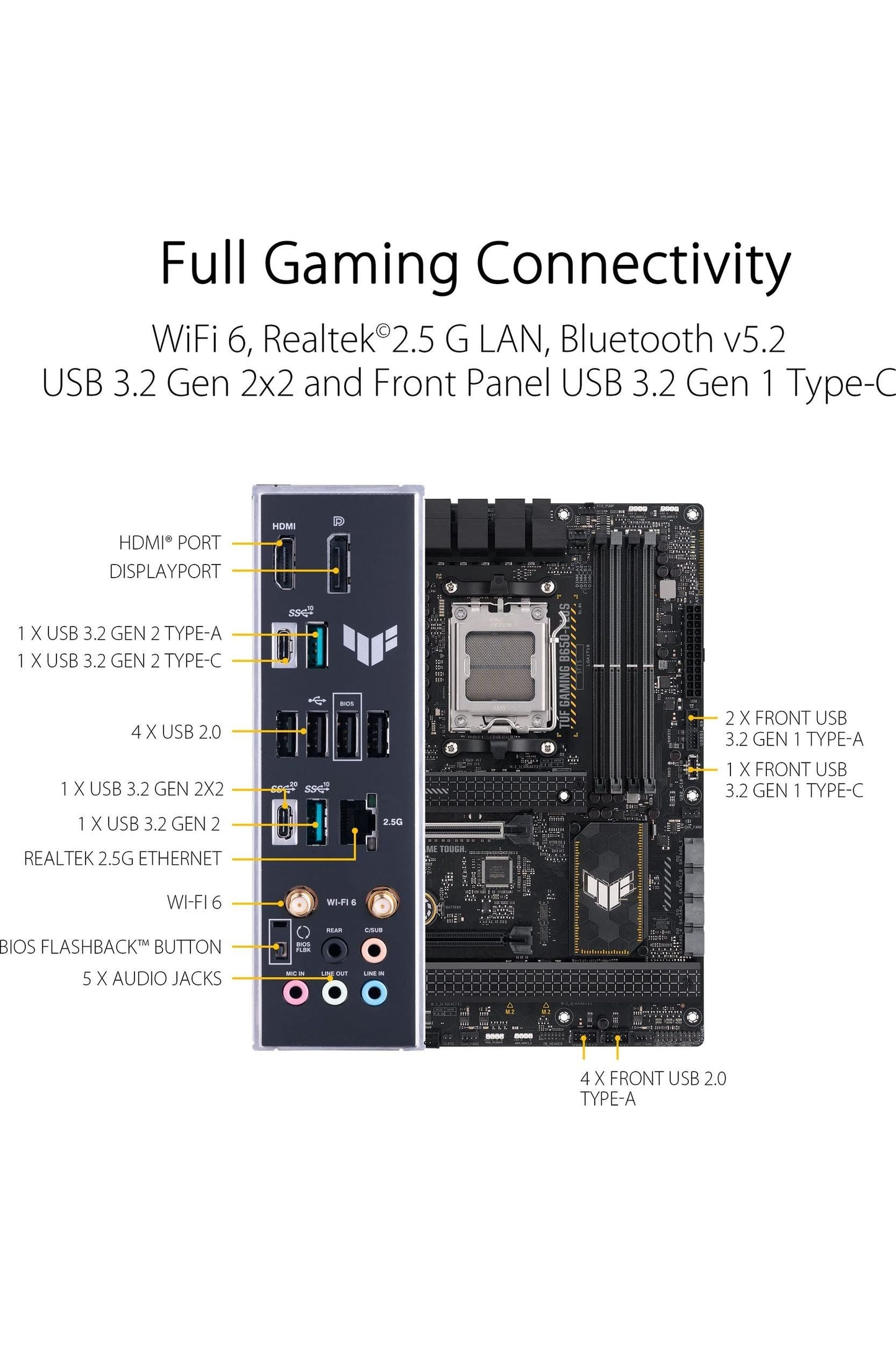 ASUS TUF GAMING B650-PLUS WIFI AMD B650 AM5 Ryzen™ Desktop 9000 8000 and 7000 ATX motherboard