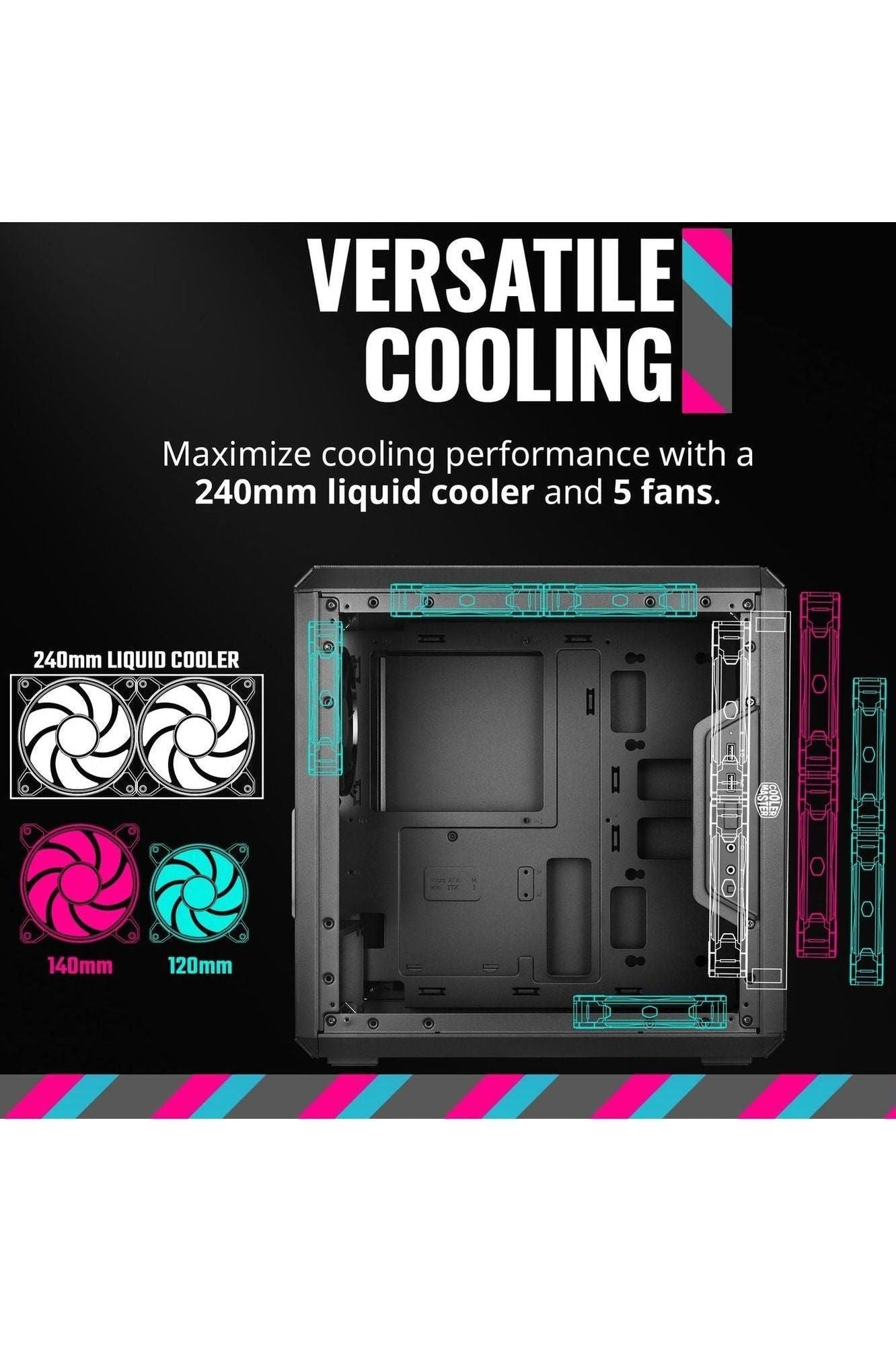 Cooler Master MasterBox Q300L Micro-ATX Tower with Magnetic Design Dust Filter, Transparent Acrylic Side Panel