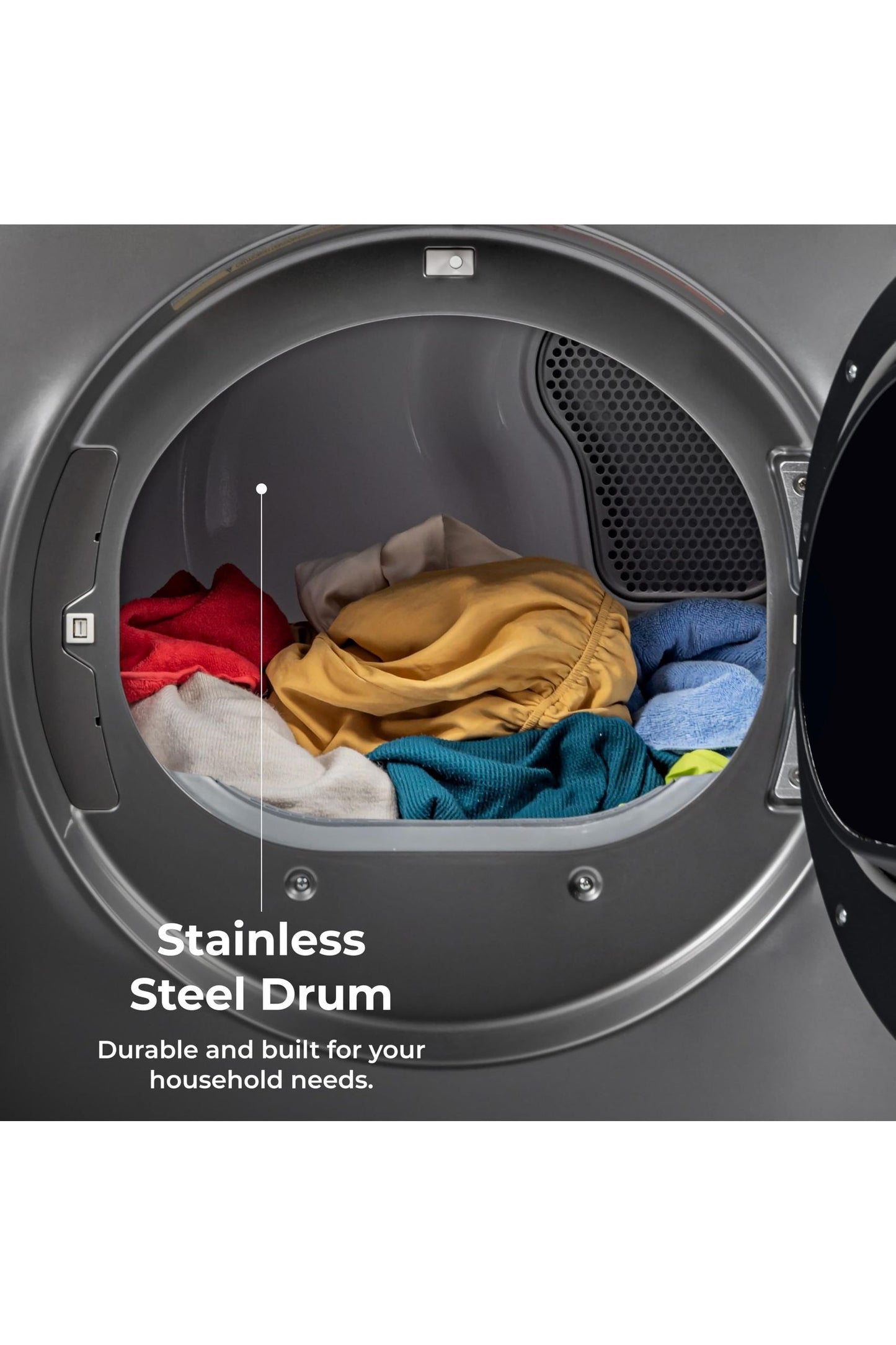 Kenmore 2682273 Front Load Electric Dryer with Steam, Wrinkle Guard, Energy Saver, Smart Sensor Drying System, 8.0 cu. ft. Total Capacity, Metallic Silver
