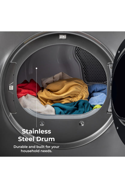 Kenmore 2682273 Front Load Electric Dryer with Steam, Wrinkle Guard, Energy Saver, Smart Sensor Drying System, 8.0 cu. ft. Total Capacity, Metallic Silver