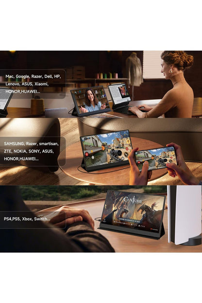memzuoix 15.6" Portable Monitor 1080P FHD IPS Screen