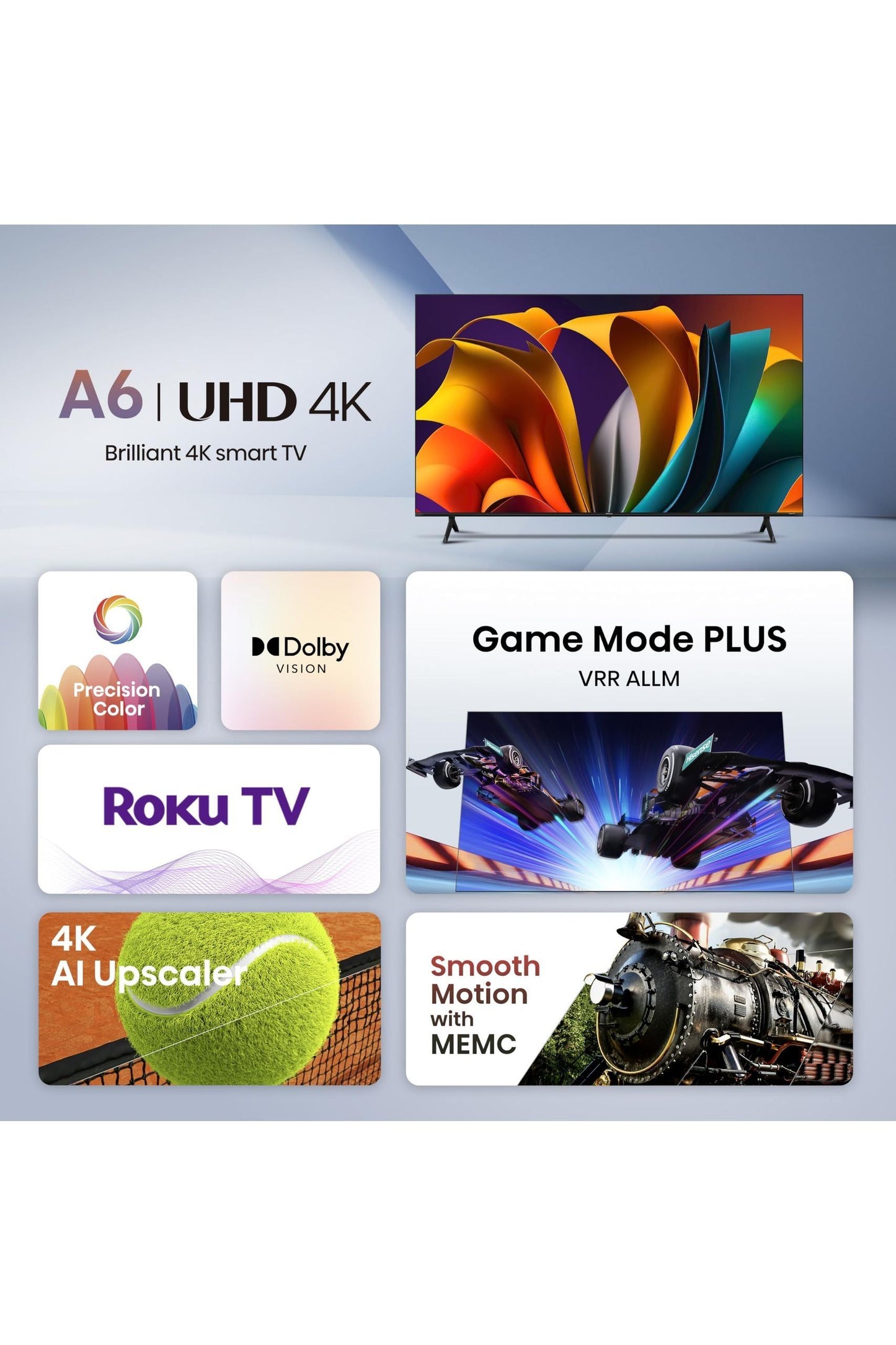Hisense 85-Inch Class A6 Series 4K UHD Smart Roku TV