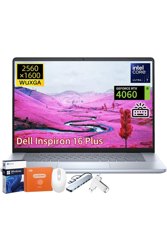 Dell Inspiron 16 Plus Laptop, NVIDIA RTX 4060 8GB GDDR6, Intel Ultra 7 155H, 16inch 2.5K 120Hz Anti-Glare Display, 32 GB DDR5, 1 TB SSD