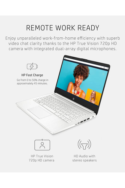 HP 14 Laptop, Intel Celeron N4020, 4 GB RAM, 64 GB Storage, 14-inch Micro-edge HD Display