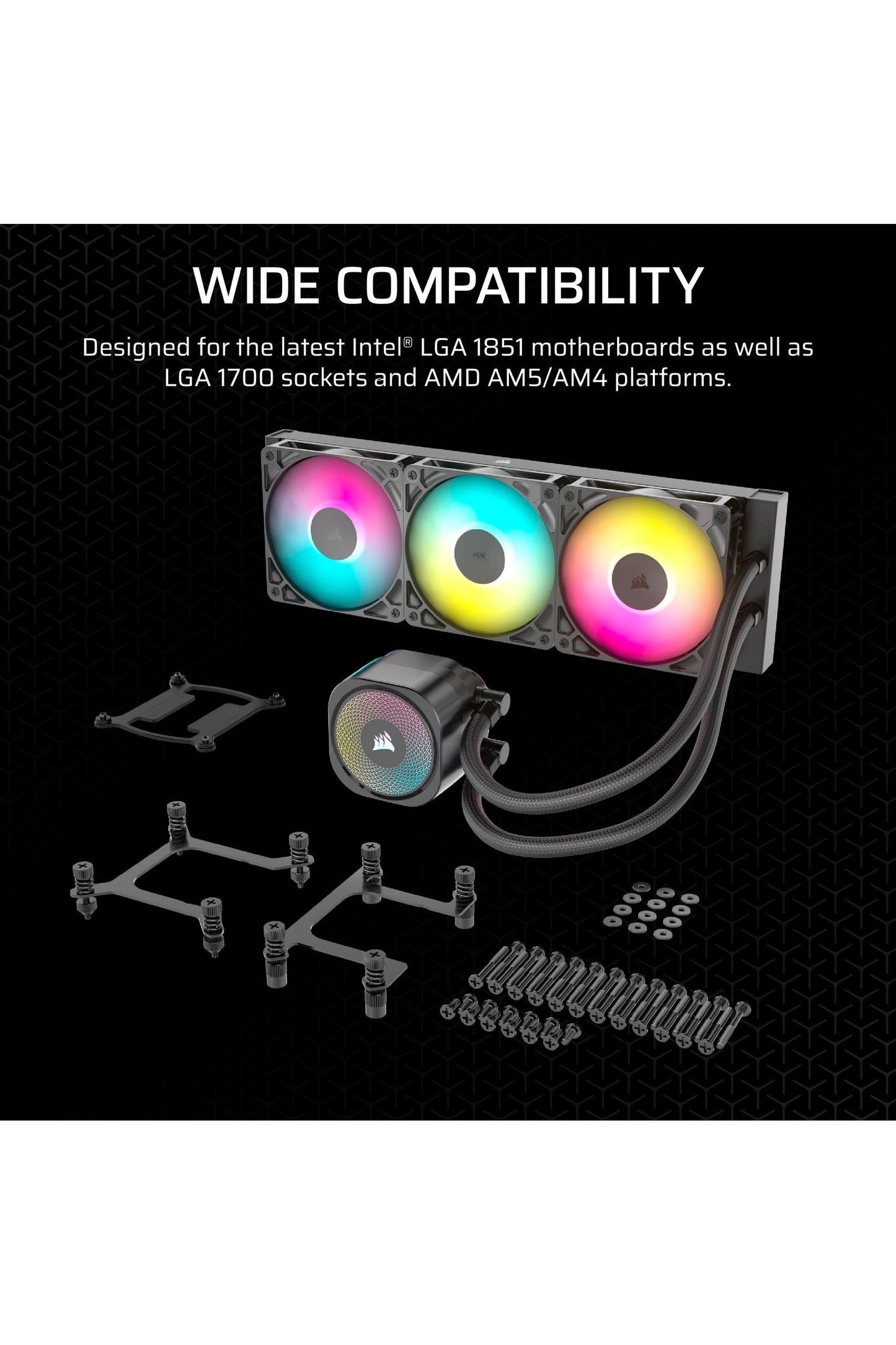 CORSAIR Nautilus 360 RS ARGB Liquid CPU Cooler – 360mm AIO – Low-Noise – Direct Motherboard Connection – Daisy-Chain – Intel LGA 1851/1700, AMD AM5/AM4 – 3X RS120 ARGB Fans Included – Black
