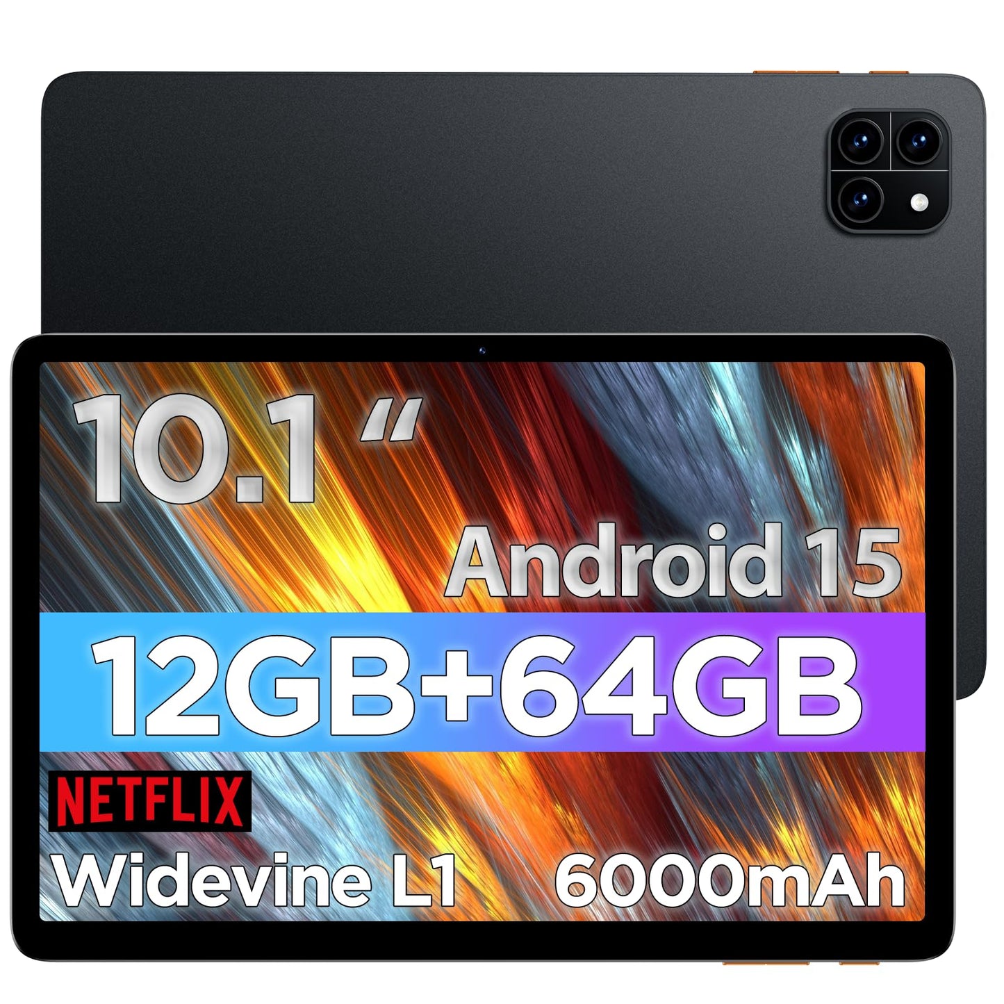 Callsky- Tablet, 10.1 inch, Octa-core, 2 Years Protection, RAM 12GB, ROM 64GB(Up to 2 TB), Black