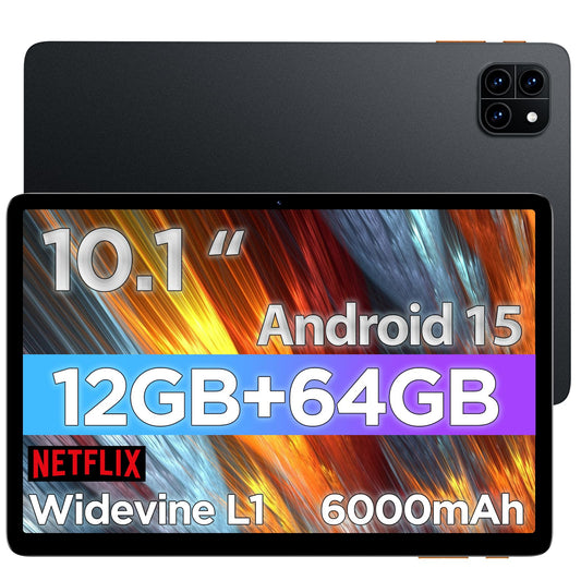 Callsky- Tablet, 10.1 inch, Octa-core, 2 Years Protection, RAM 12GB, ROM 64GB(Up to 2 TB), Black