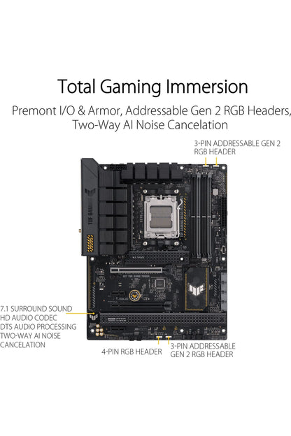 ASUS TUF GAMING B650-PLUS WIFI AMD B650 AM5 Ryzen™ Desktop 9000 8000 and 7000 ATX motherboard
