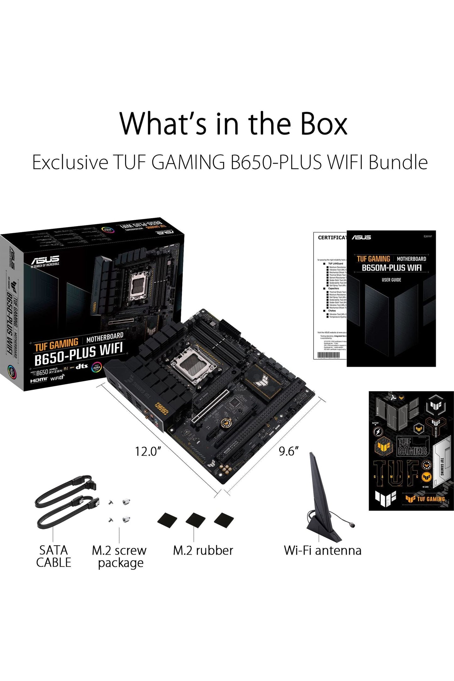 ASUS TUF GAMING B650-PLUS WIFI AMD B650 AM5 Ryzen™ Desktop 9000 8000 and 7000 ATX motherboard