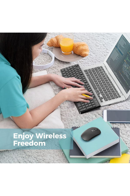 Wireless Keyboard and Mouse Combo, Lovaky 2.4G Full-Sized Ergonomic Keyboard & Mouse